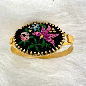Floral Needlepoint Bracelet